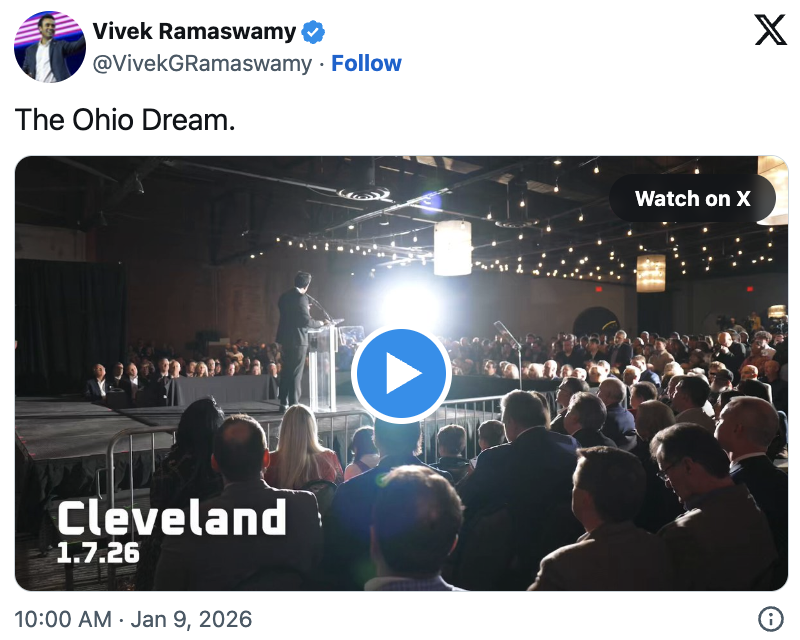 Vivek Announces Rob McColley as Running Mate