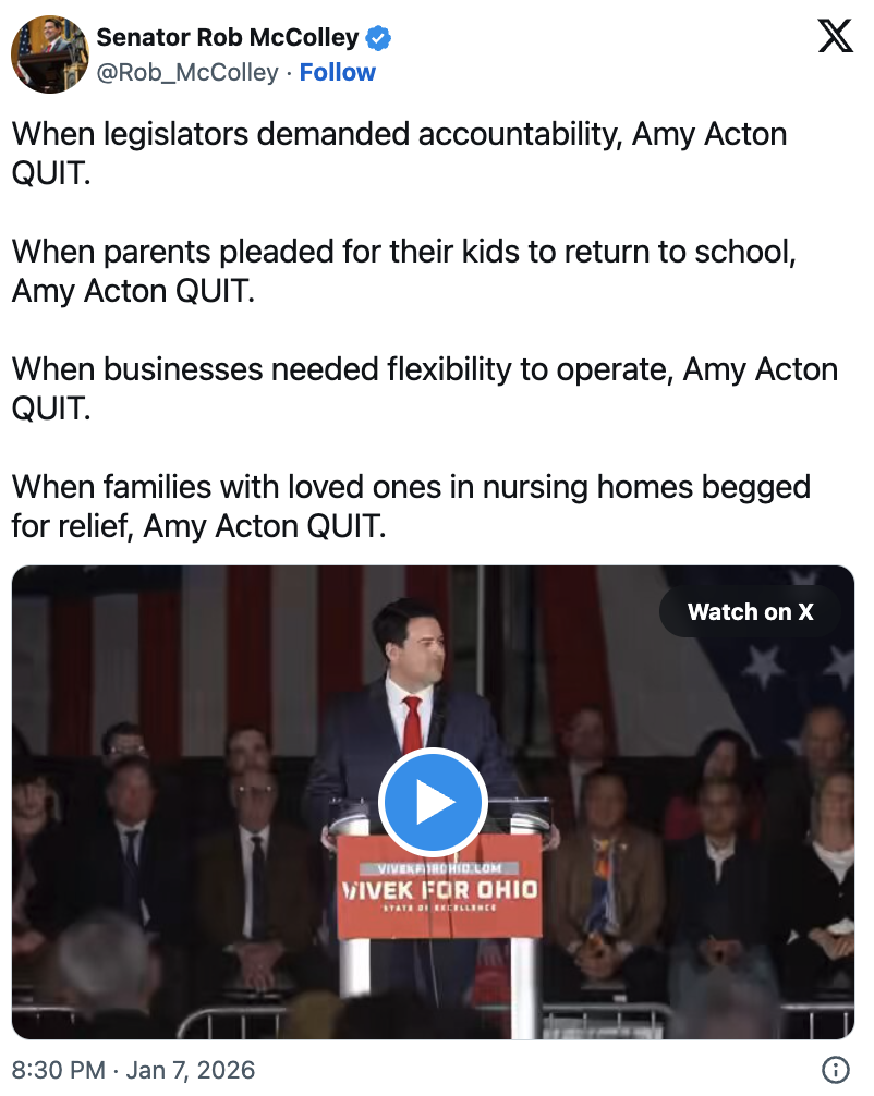 Rob McColley Enters Stage Right