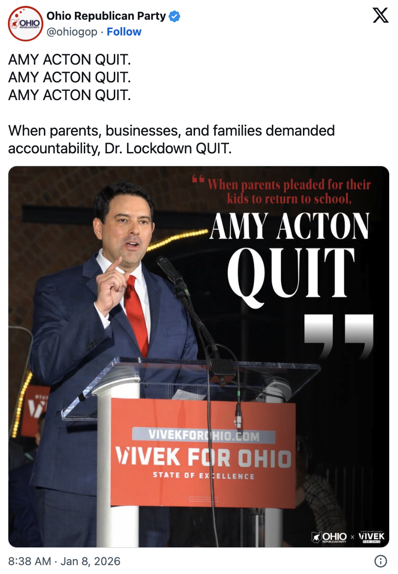 Amy Acton Quit on Ohio Once...