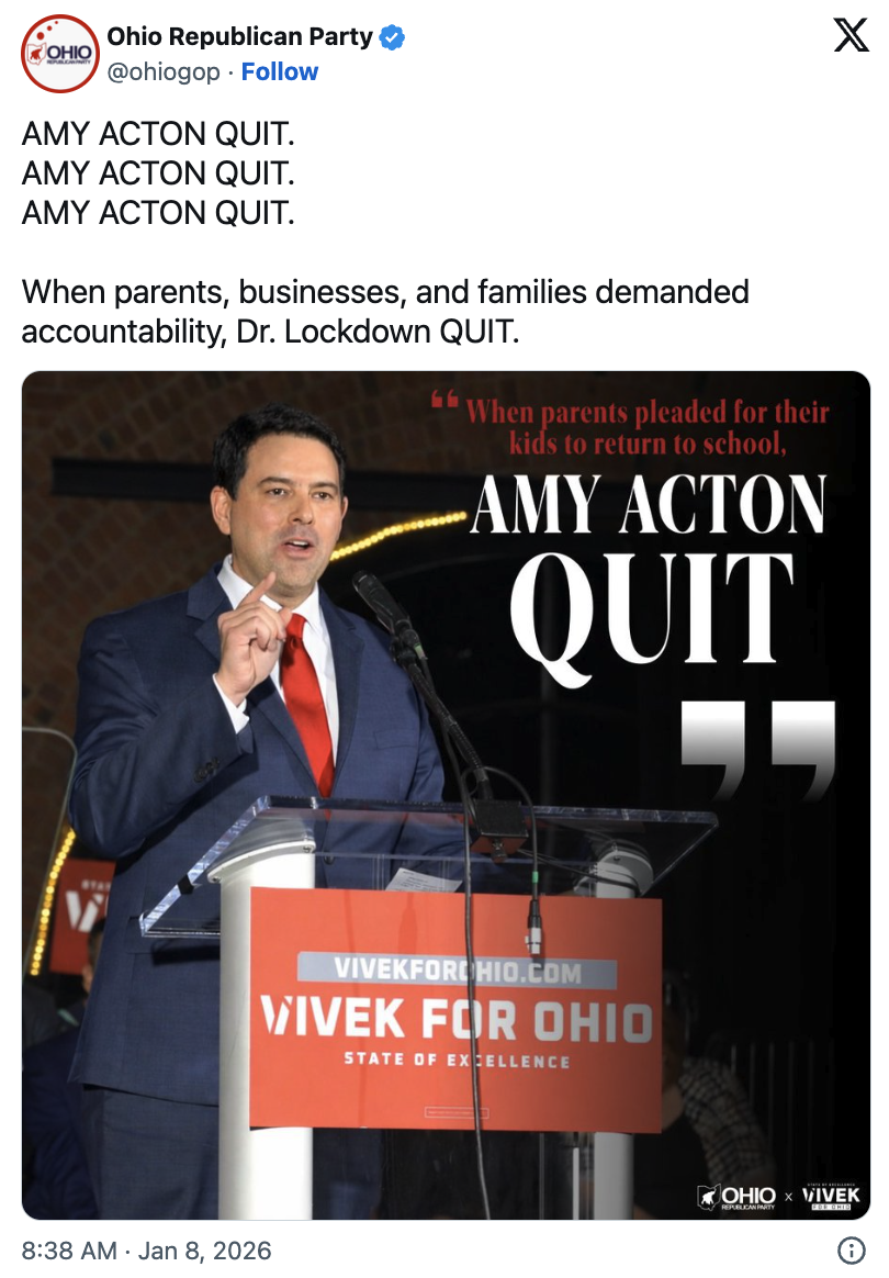 Amy Acton Quit on Ohio