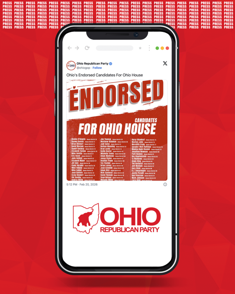 ICYMI: Last Week, the Ohio Republican Party Announced Its Endorsed Candidates for Key Statewide and Legislative Races