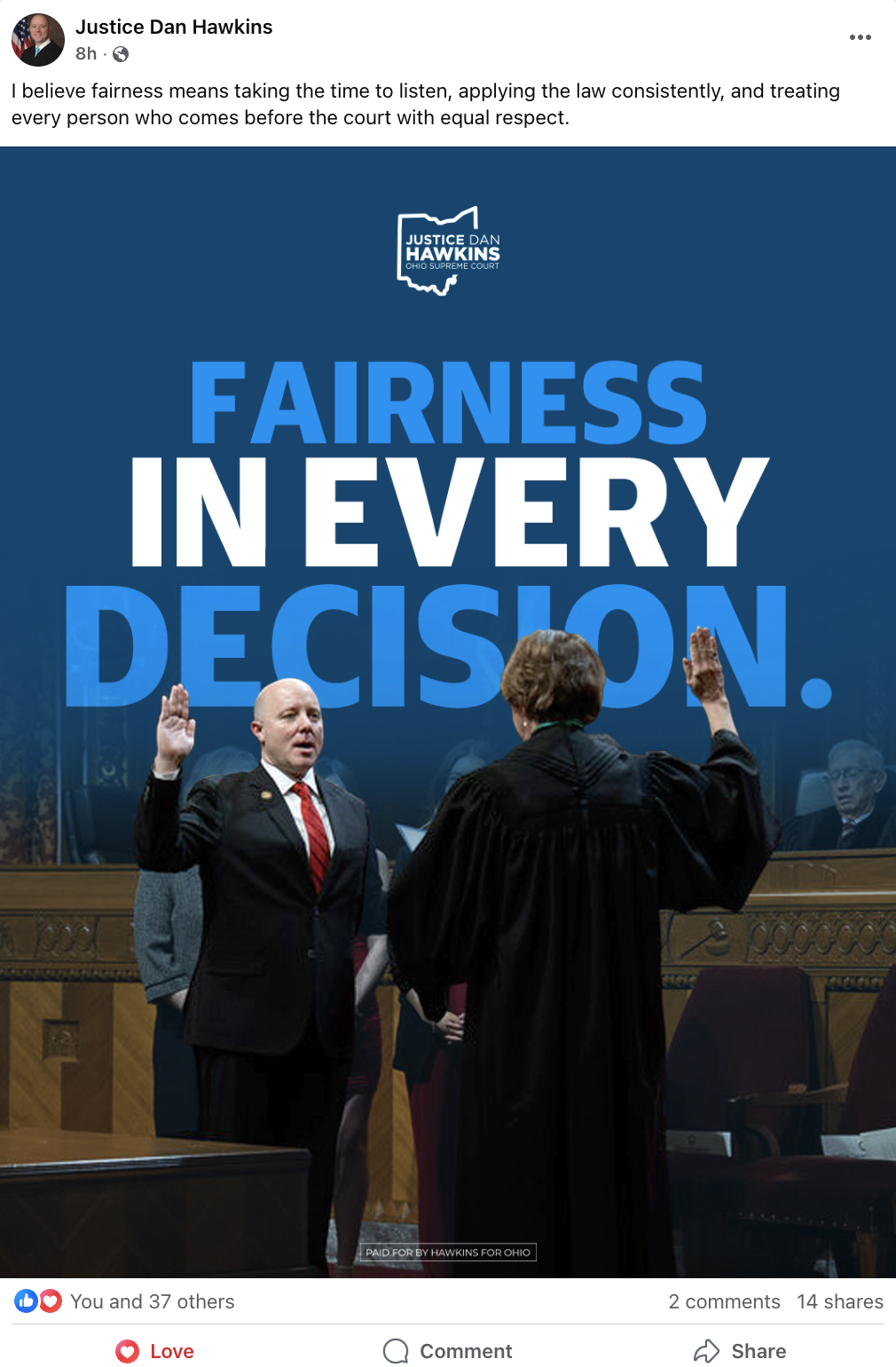 Dan Hawkins For Ohio Supreme Court