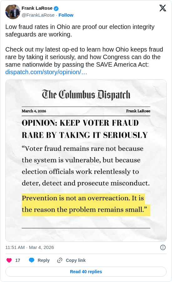 Ohio’s Commitment to Secure and Trustworthy Elections