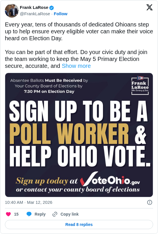 Join Ohio’s Team of Dedicated Poll Workers