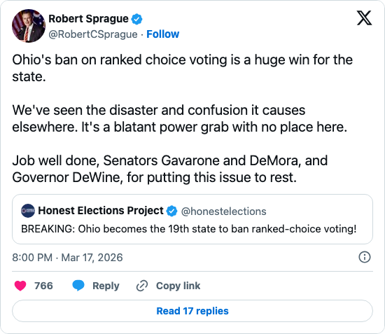 Ranked Choice Voting Ban Victory