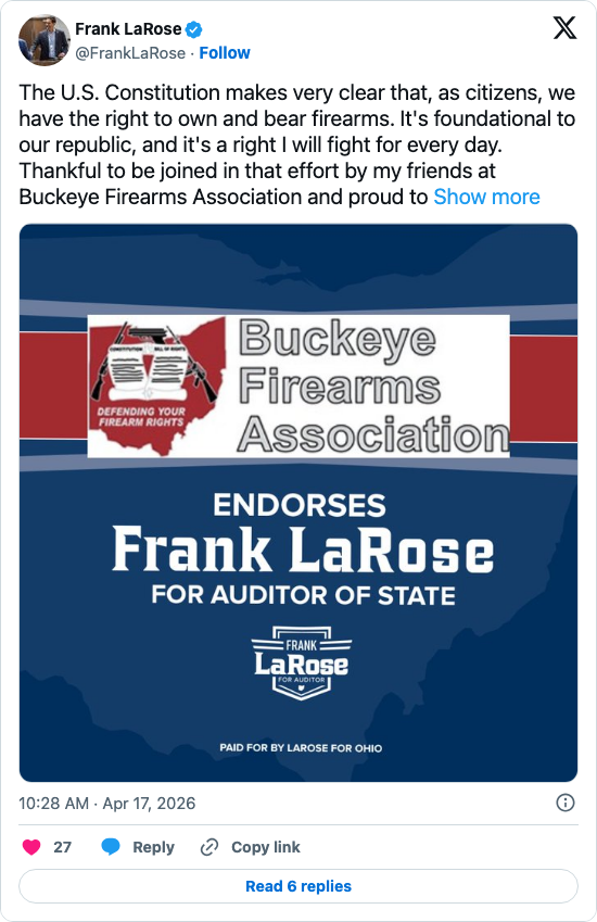 Buckeye Firearms Association Endorses LaRose